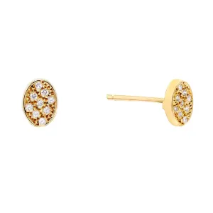 Oval Stud Earring 14K