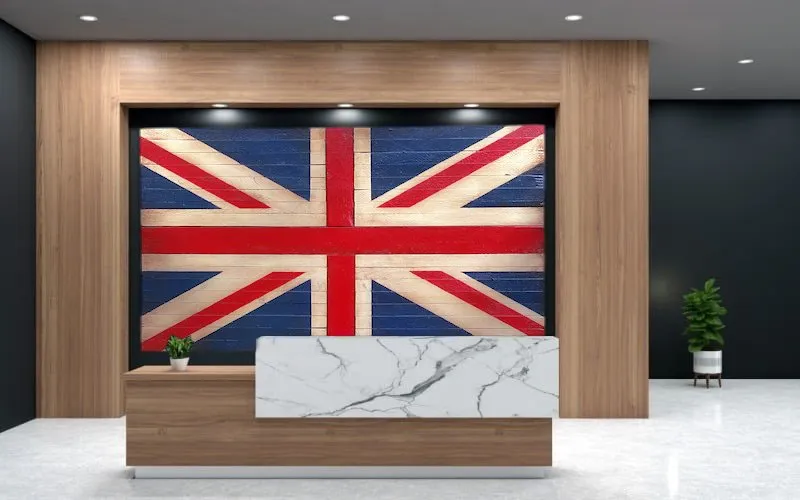 Oversized British Flag - Rustic Wood