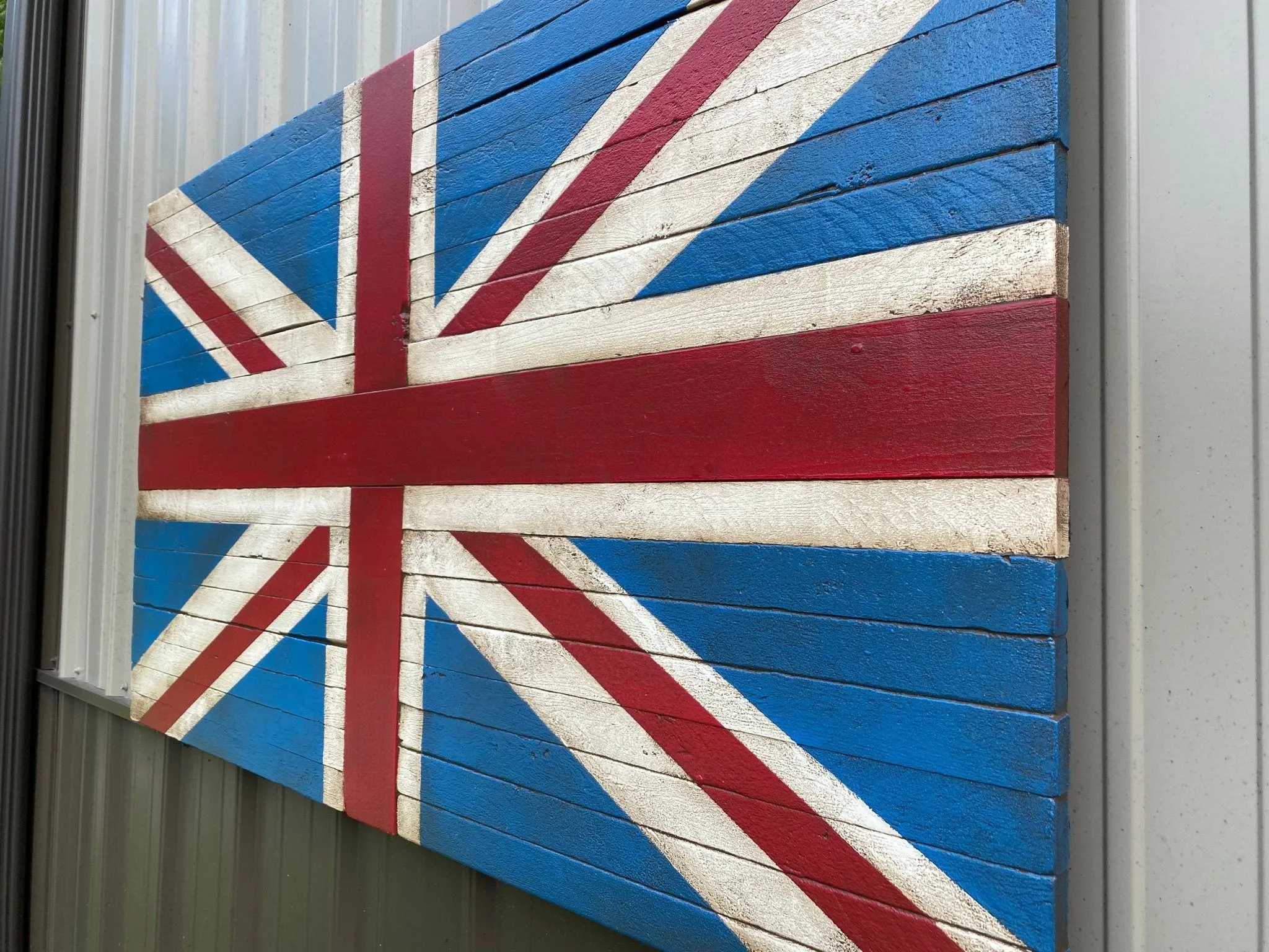 Oversized British Flag - Rustic Wood