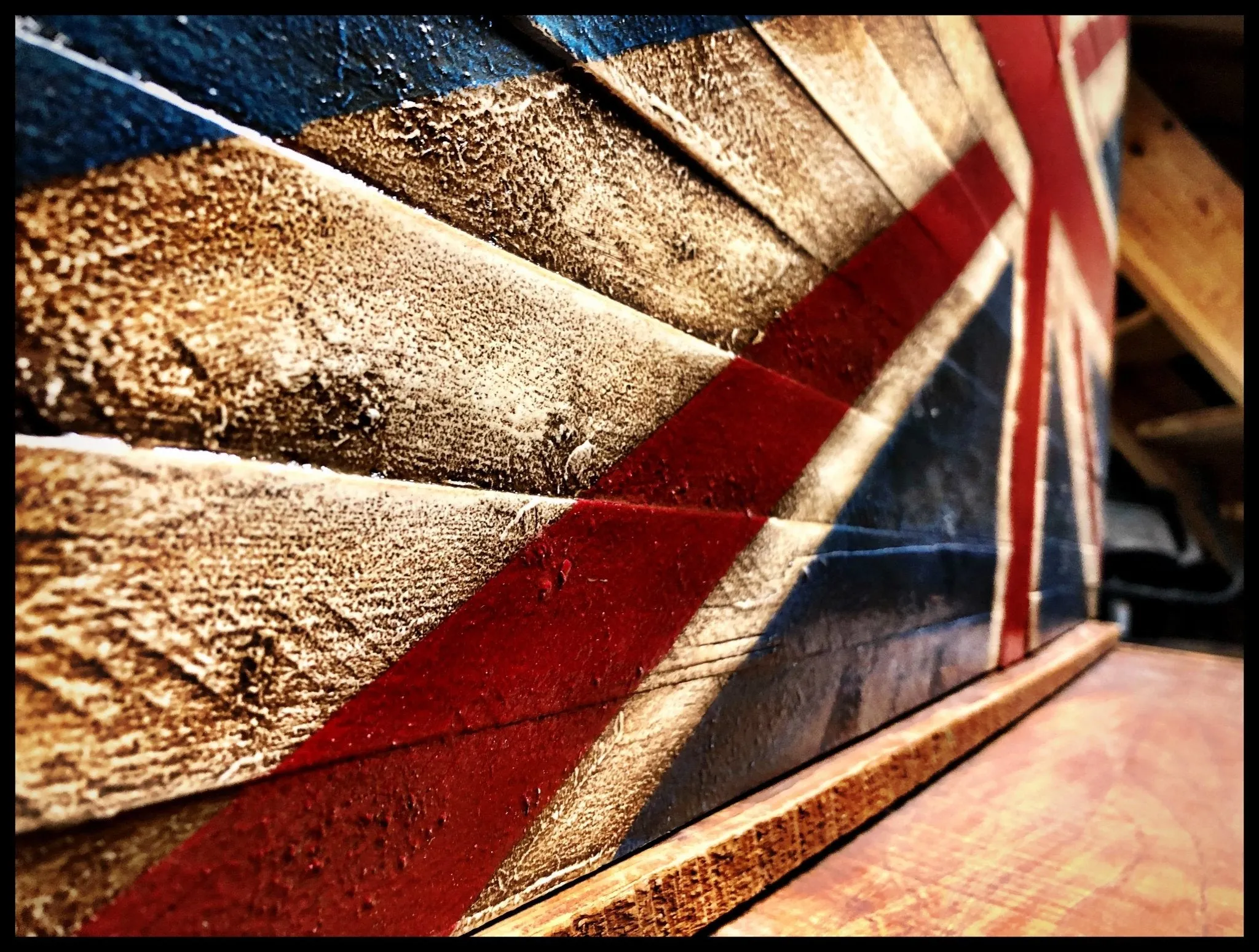Oversized British Flag - Rustic Wood
