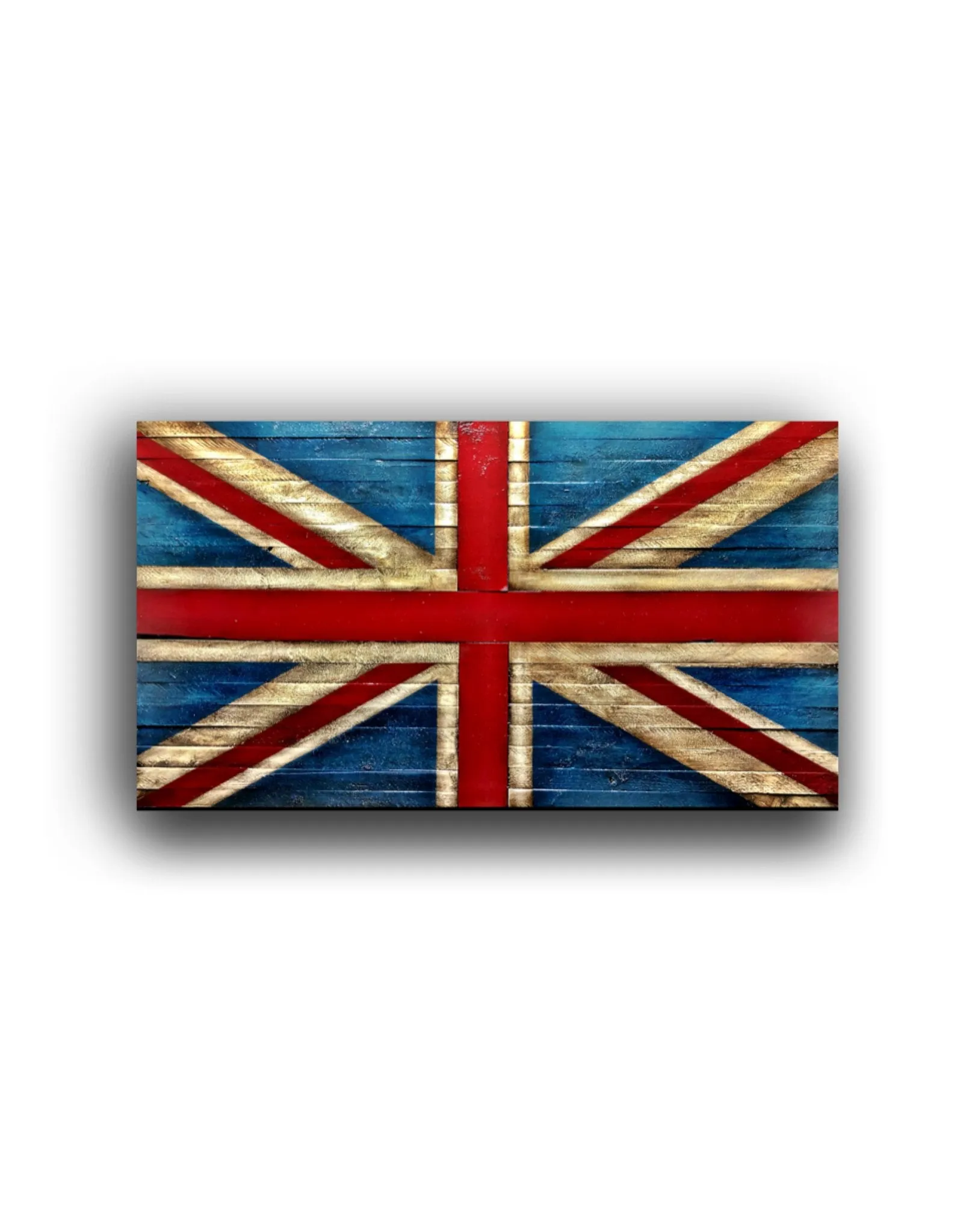 Oversized British Flag - Rustic Wood
