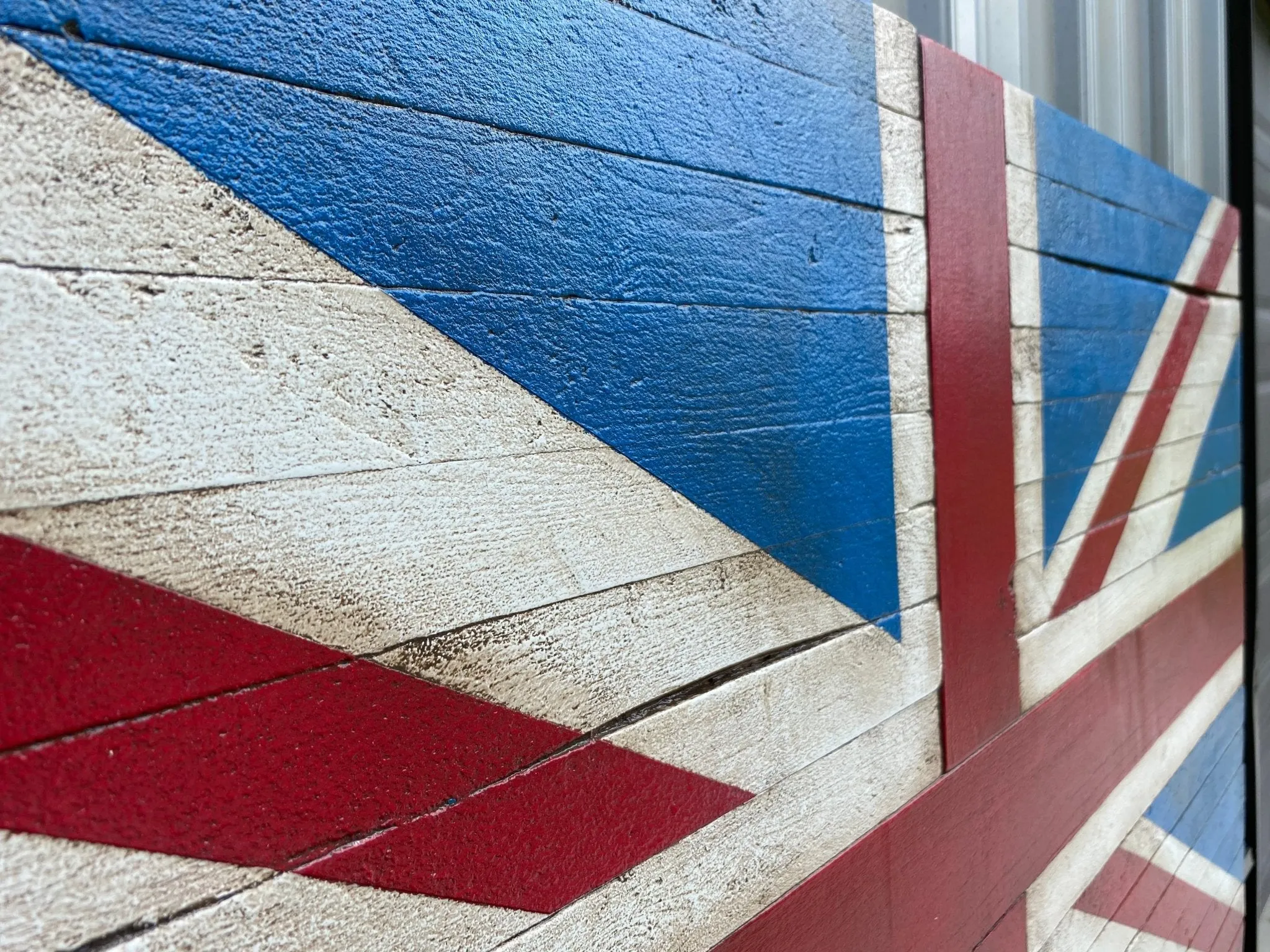 Oversized British Flag - Rustic Wood