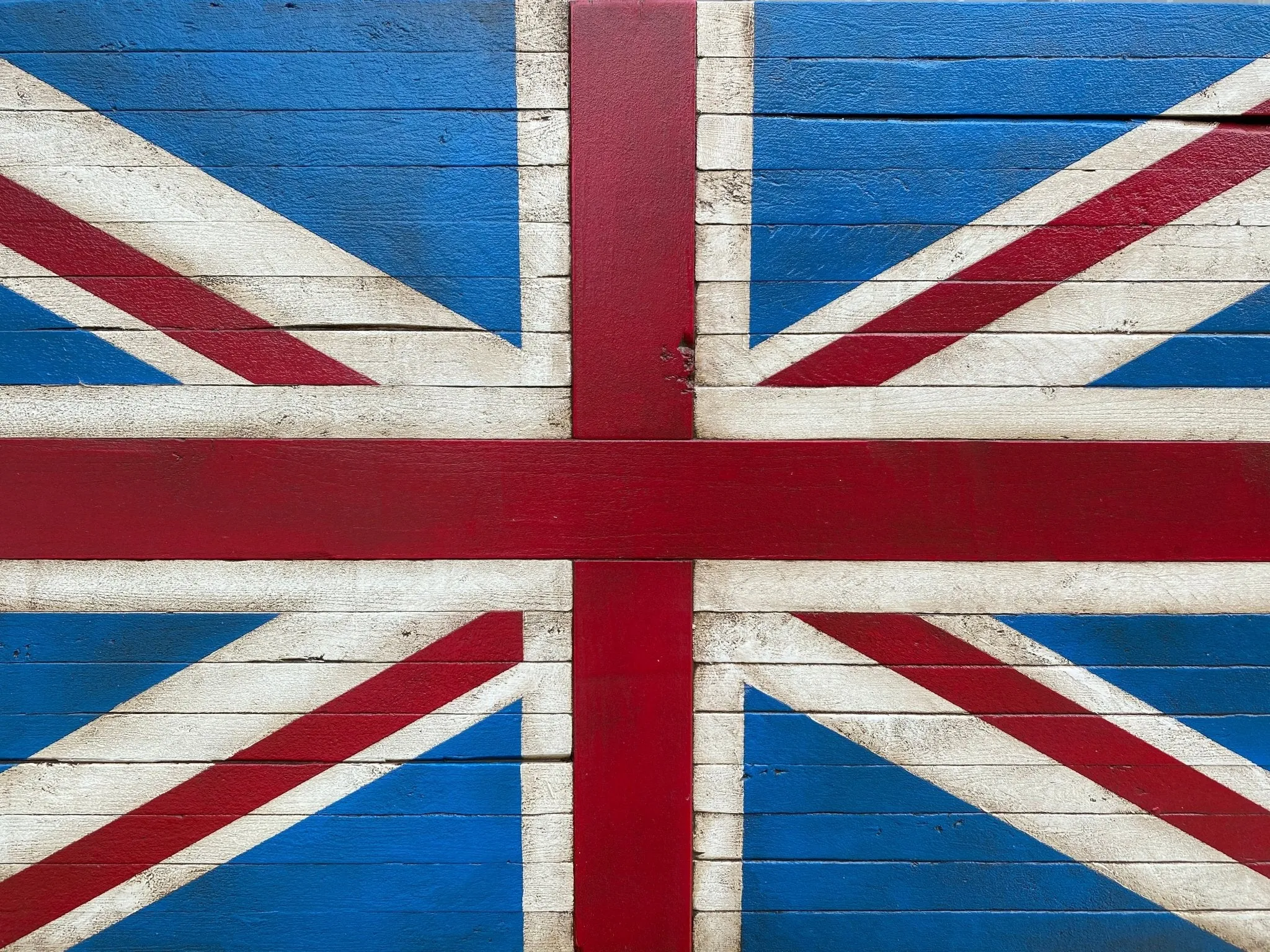 Oversized British Flag - Rustic Wood