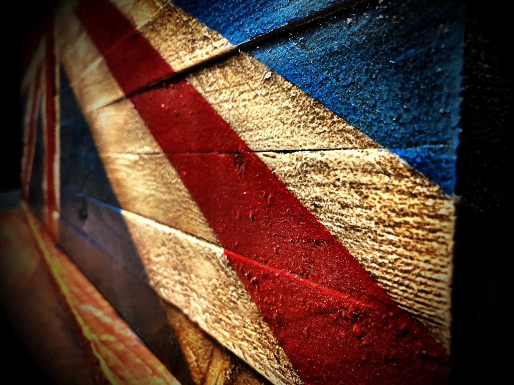 Oversized British Flag - Rustic Wood