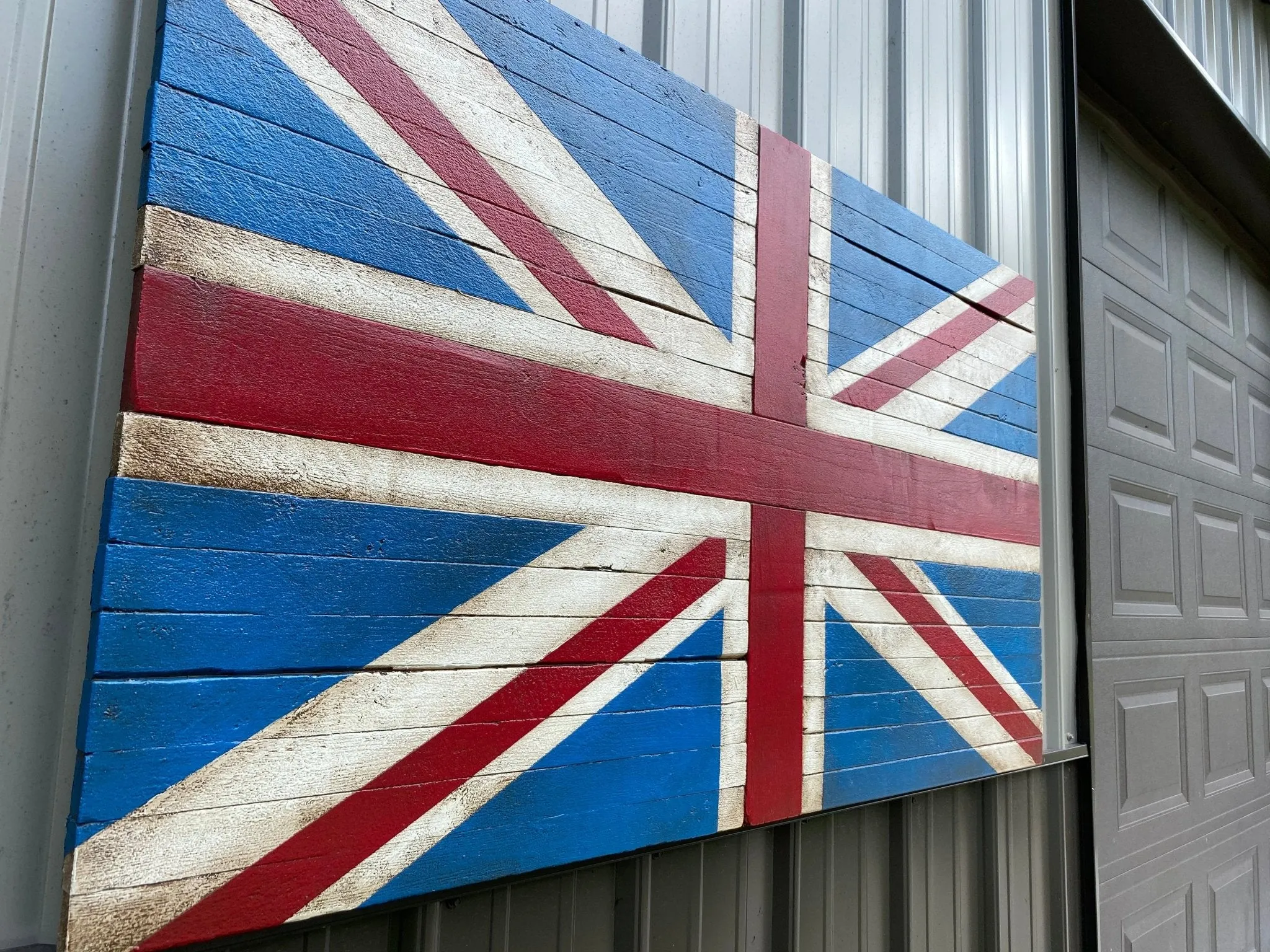 Oversized British Flag - Rustic Wood