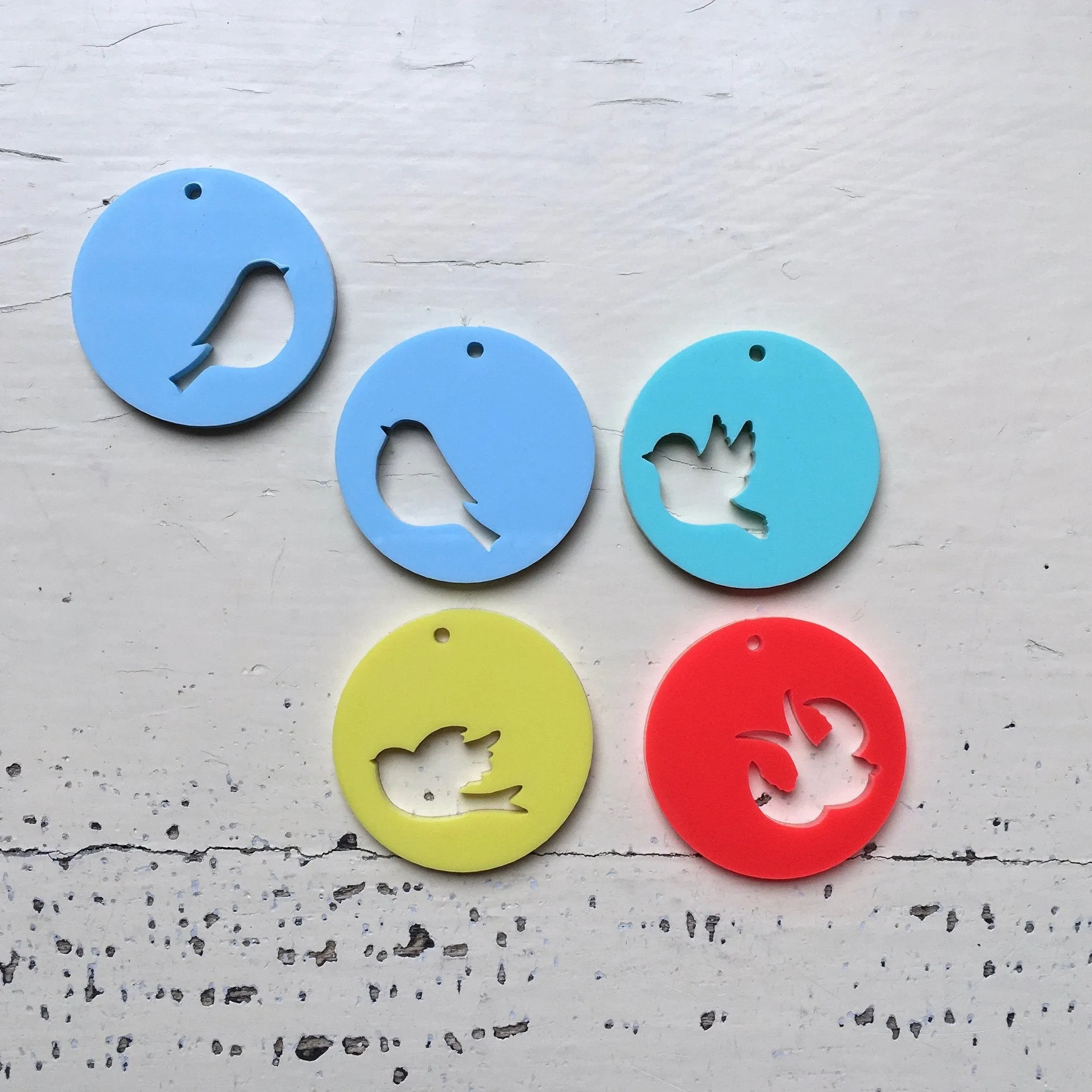 Pair Bird Discs - 4 Designs - 2 Pair