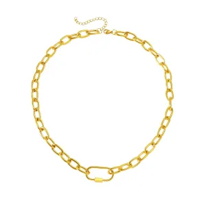 Paper Clip Chain Necklace - Gold