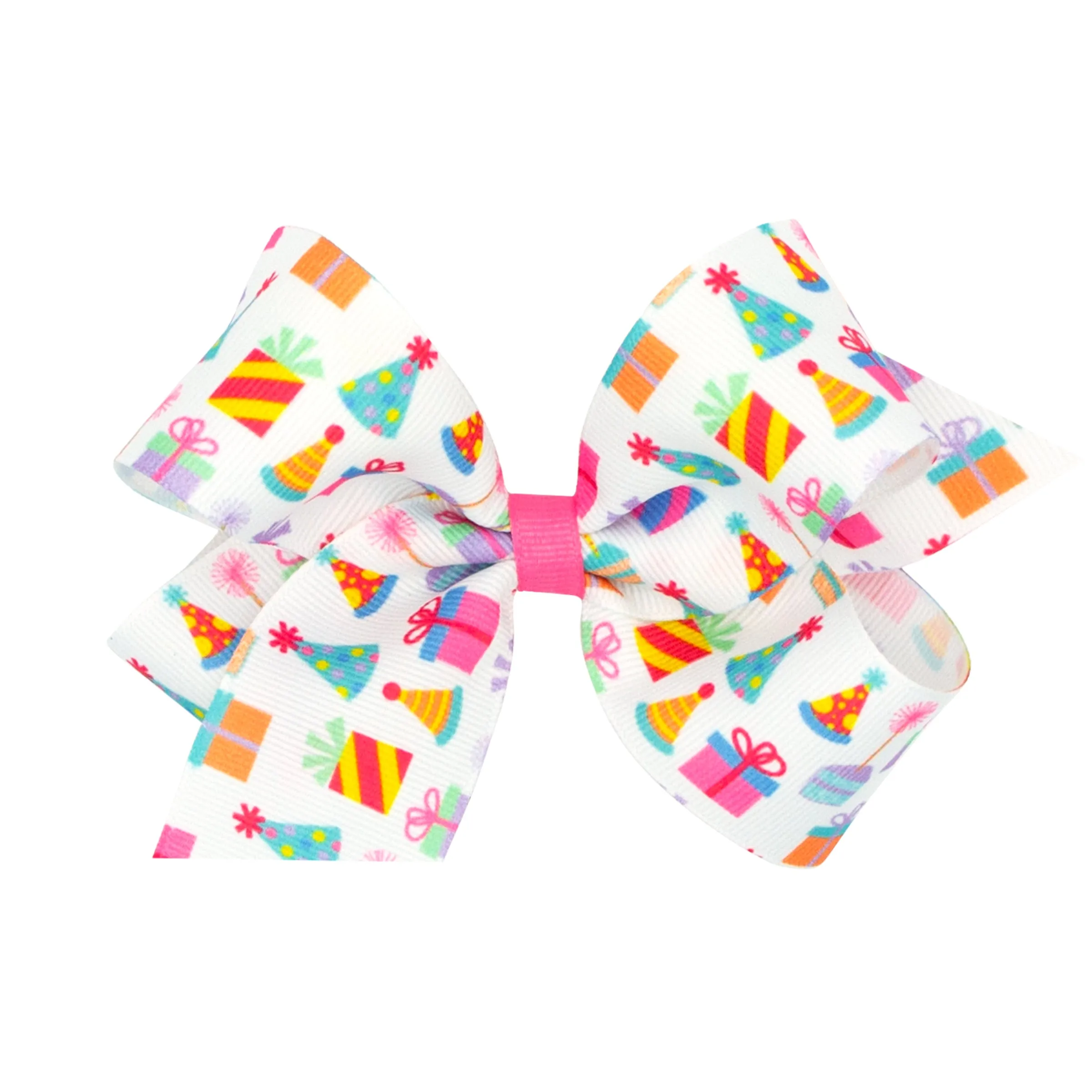 Party Print Grosgrain Hair Bow on Clippie