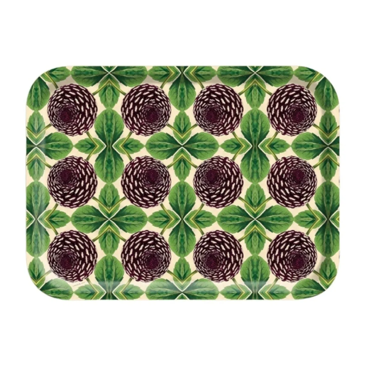 Patch NYC Purple Dahlia Rectangle Birch Wood Tray