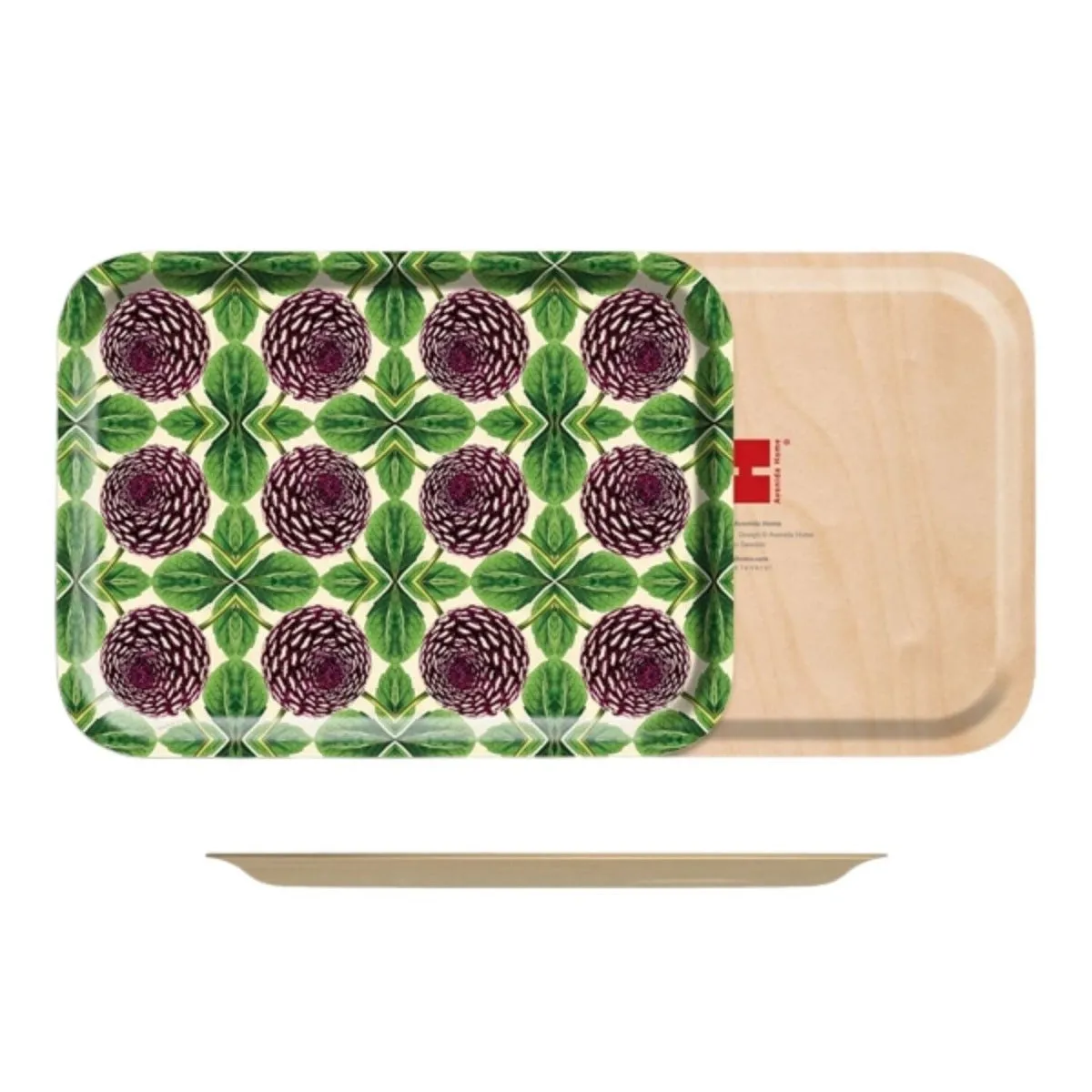 Patch NYC Purple Dahlia Rectangle Birch Wood Tray