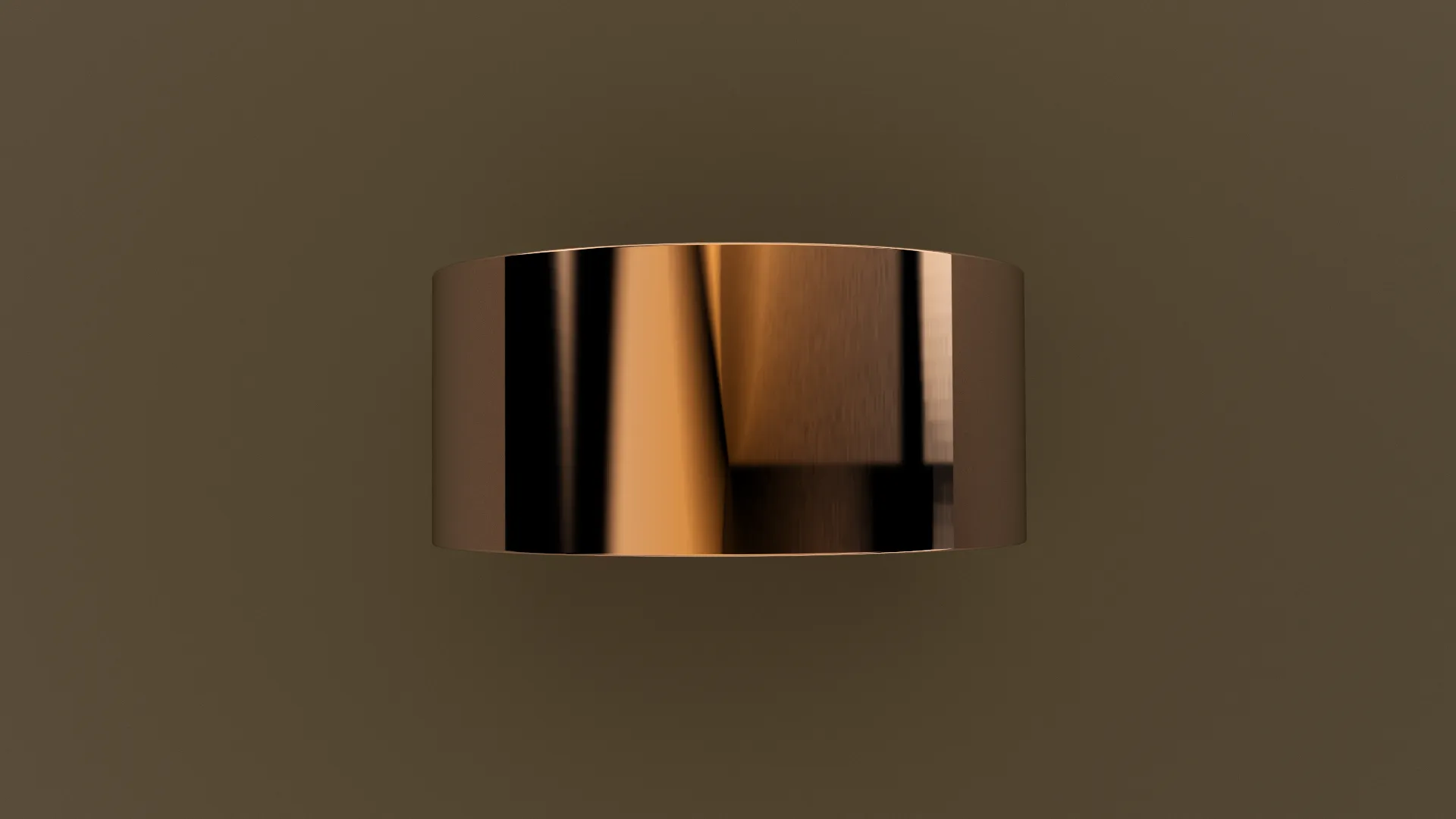 Polished Rose Gold 10mm Flat Wedding Band