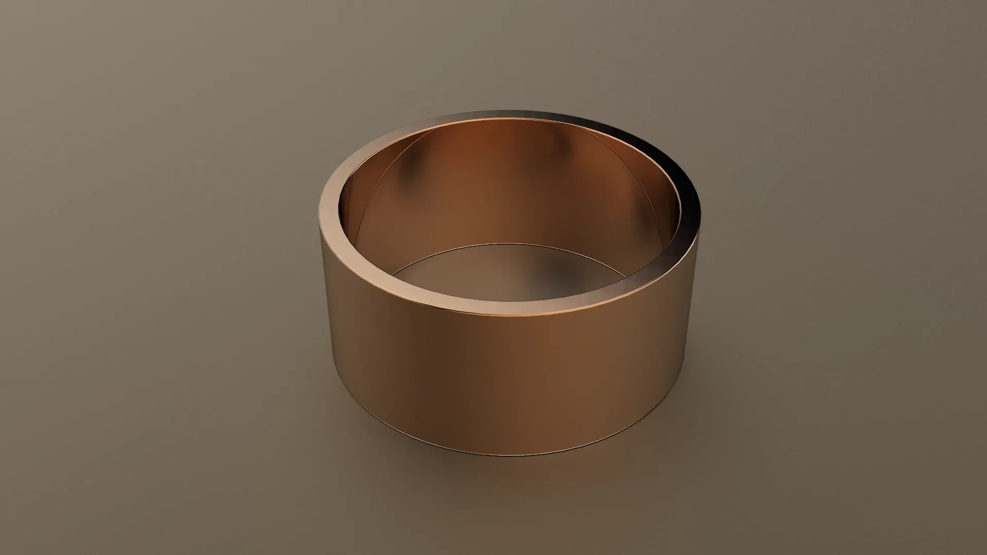 Polished Rose Gold 10mm Flat Wedding Band