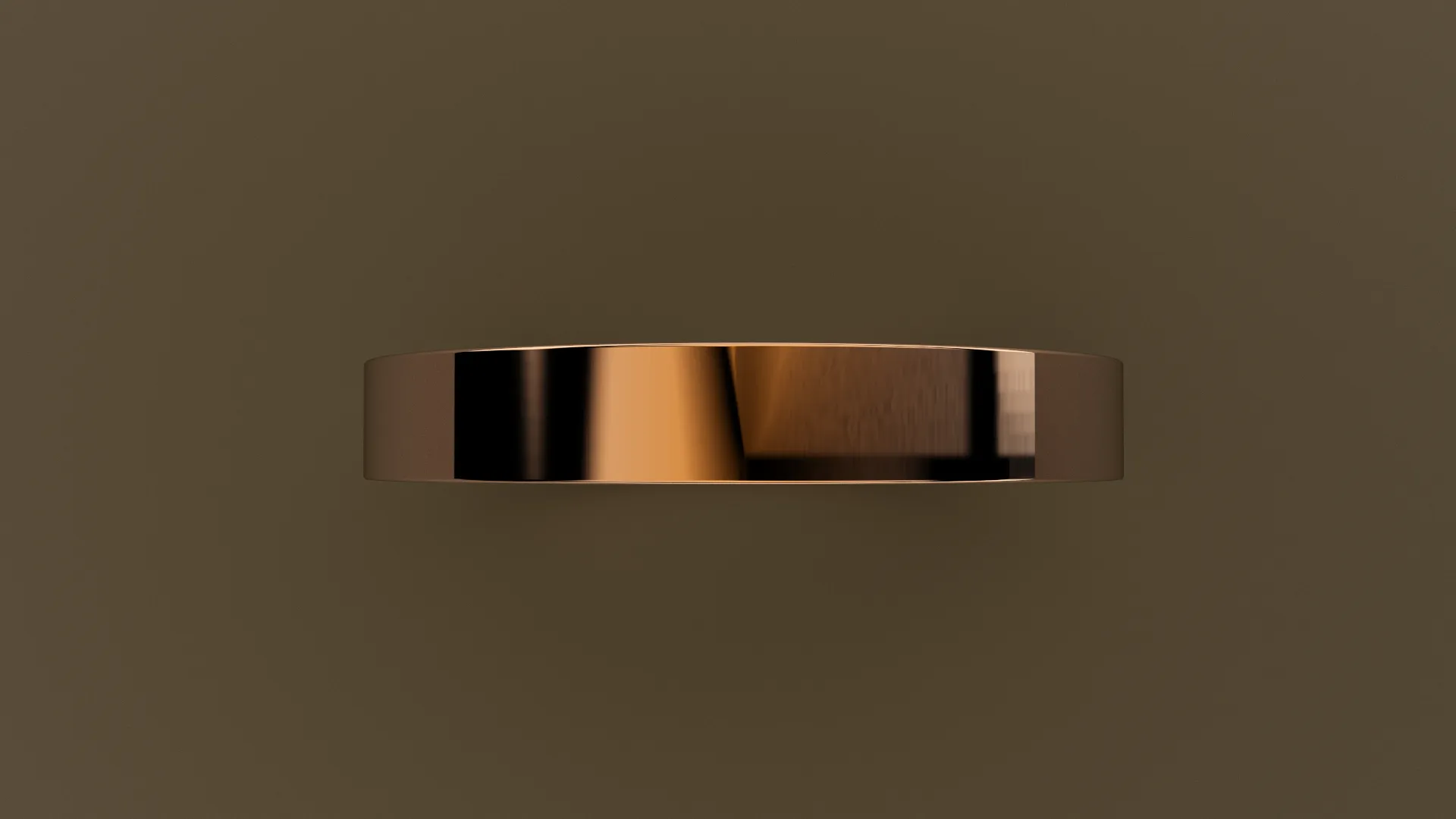 Polished Rose Gold 3mm Flat Wedding Band