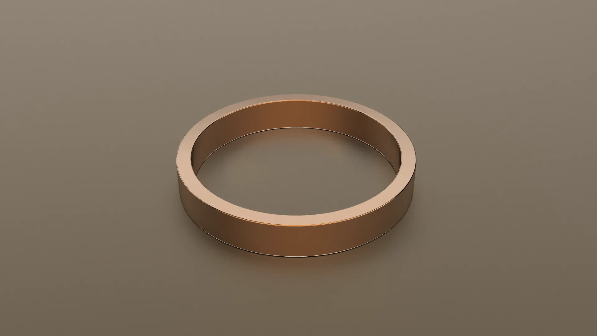 Polished Rose Gold 3mm Flat Wedding Band
