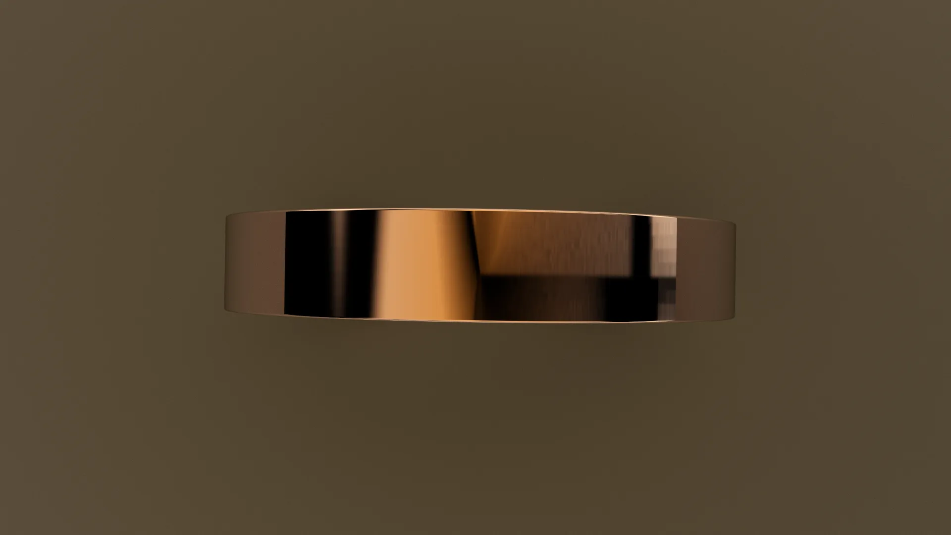 Polished Rose Gold 4mm Flat Wedding Band