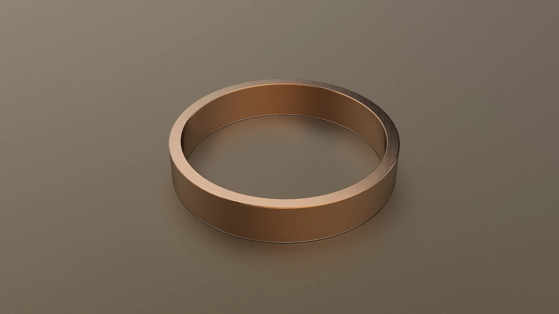 Polished Rose Gold 4mm Flat Wedding Band
