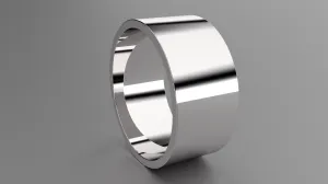 Polished Sterling Silver 10mm Flat Wedding Band