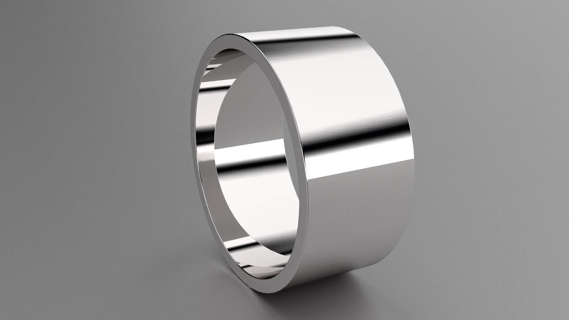 Polished Sterling Silver 10mm Flat Wedding Band