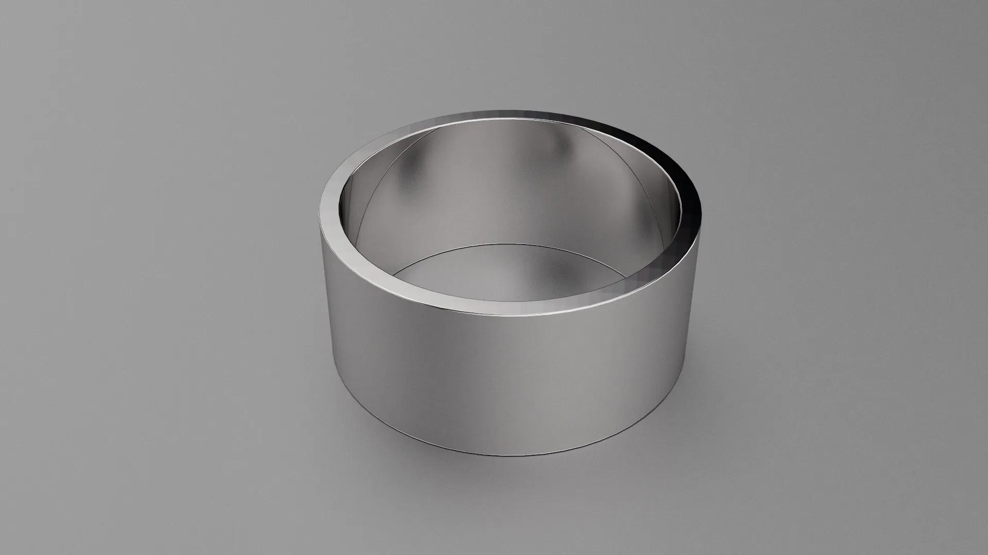 Polished Sterling Silver 10mm Flat Wedding Band