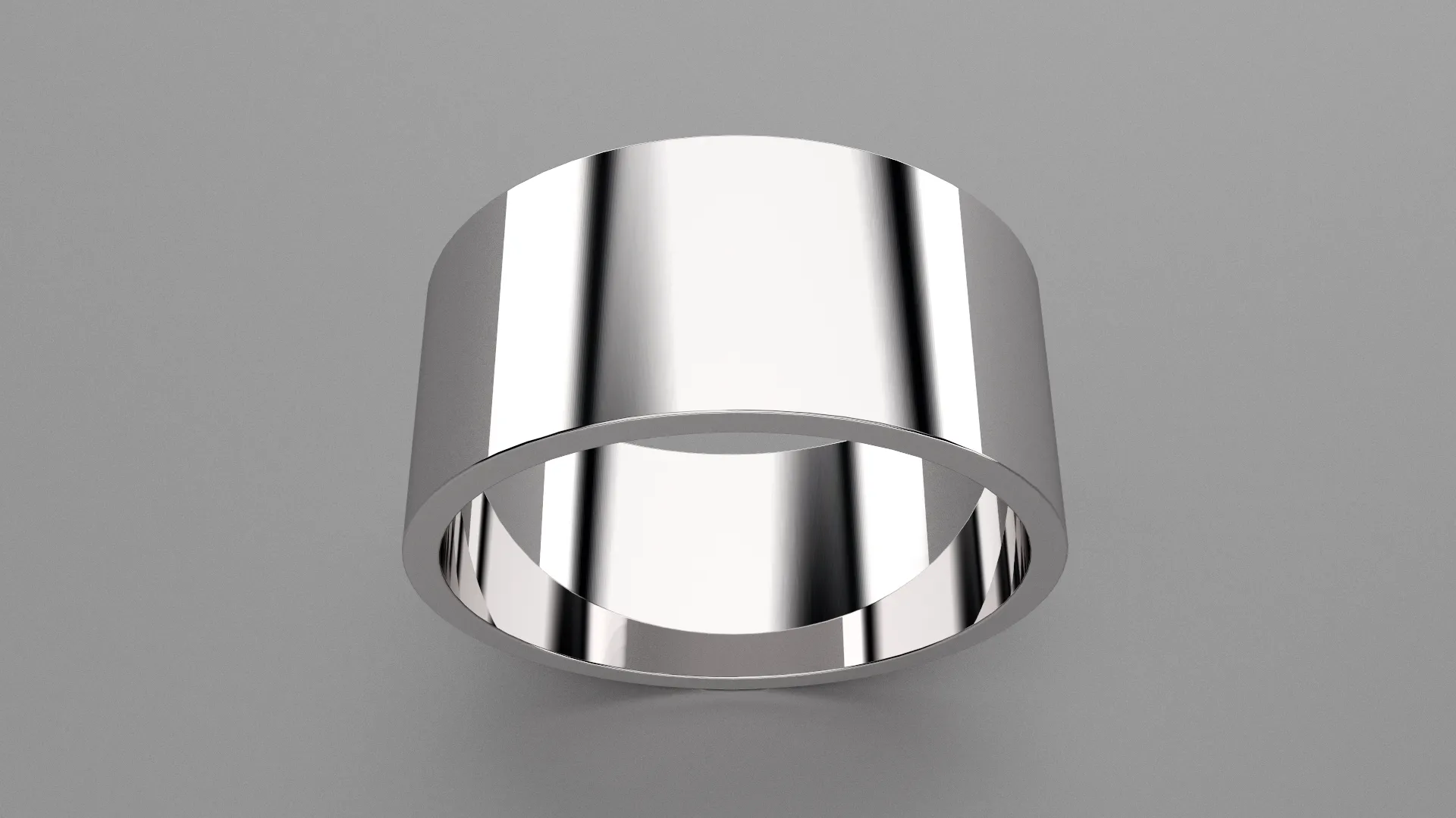 Polished Sterling Silver 10mm Flat Wedding Band