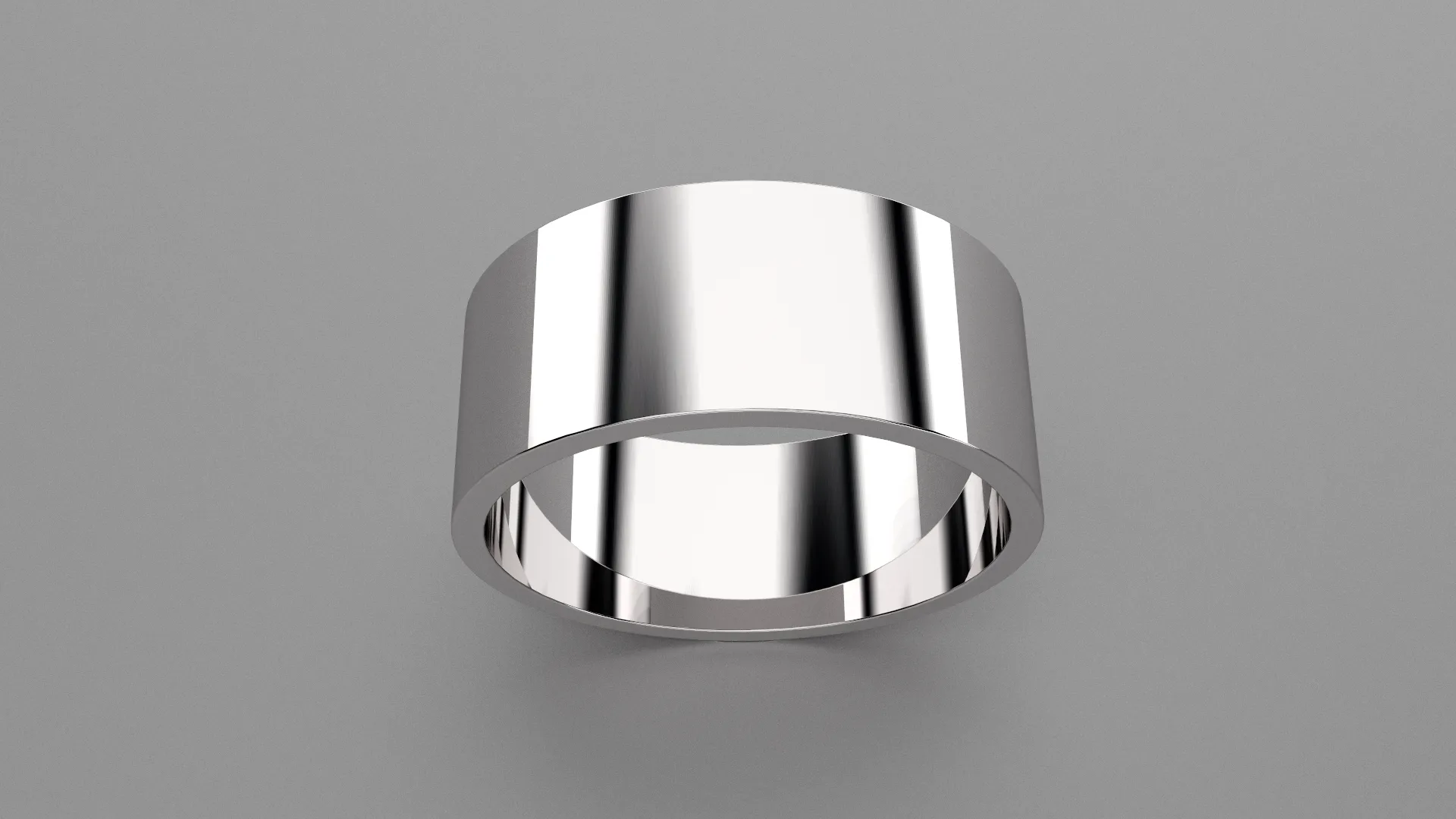 Polished Sterling Silver 9mm Flat Wedding Band