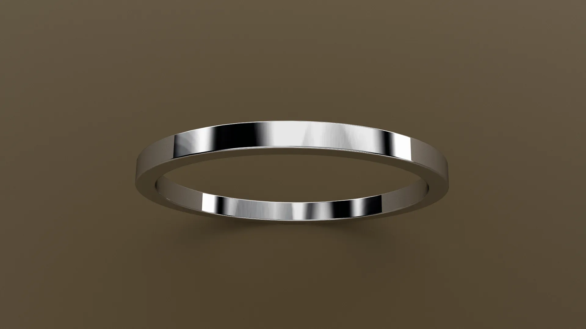 Polished White Gold 1.5mm Flat Wedding Band
