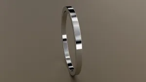Polished White Gold 1.5mm Flat Wedding Band