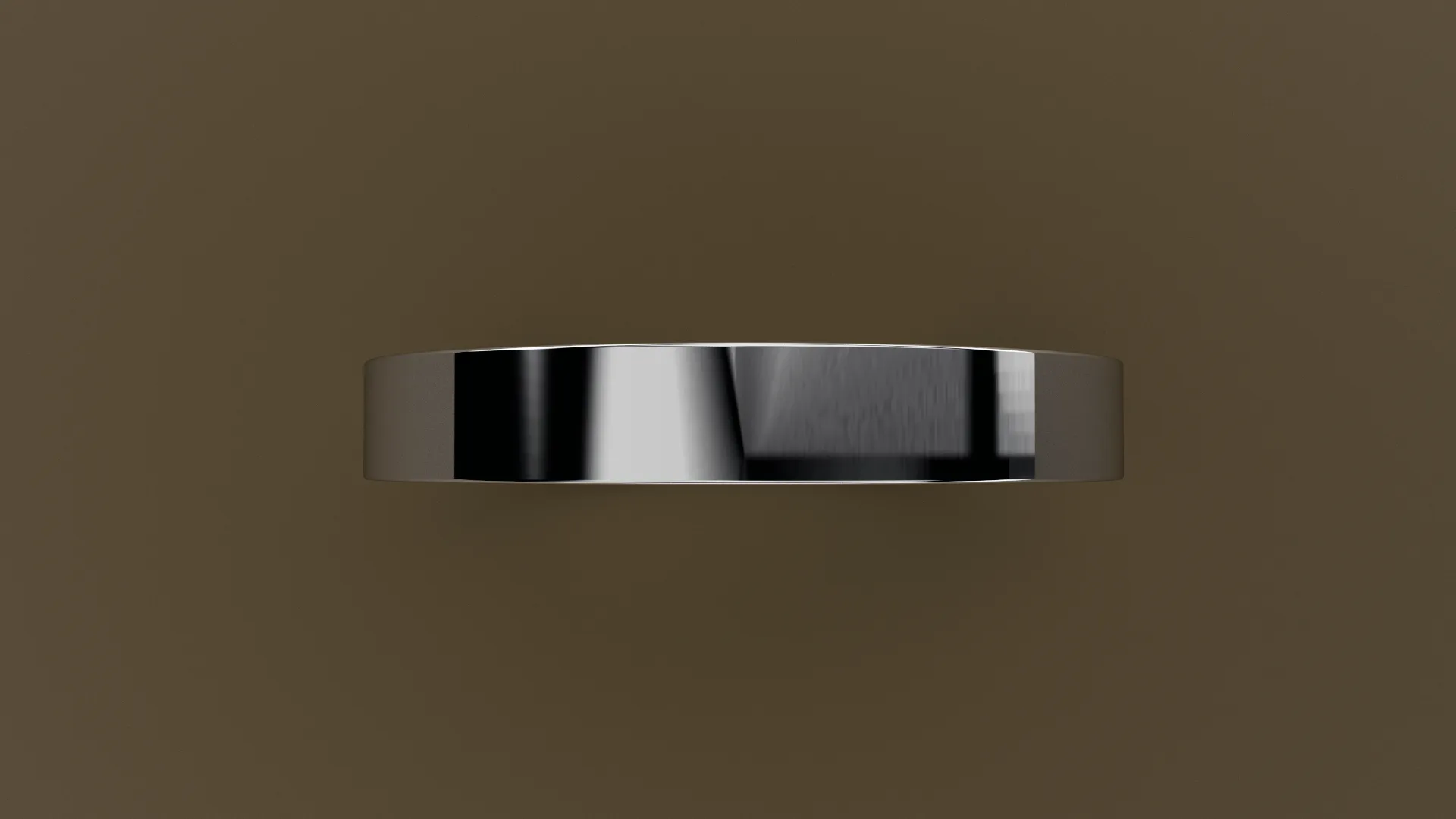 Polished White Gold 3mm Flat Wedding Band