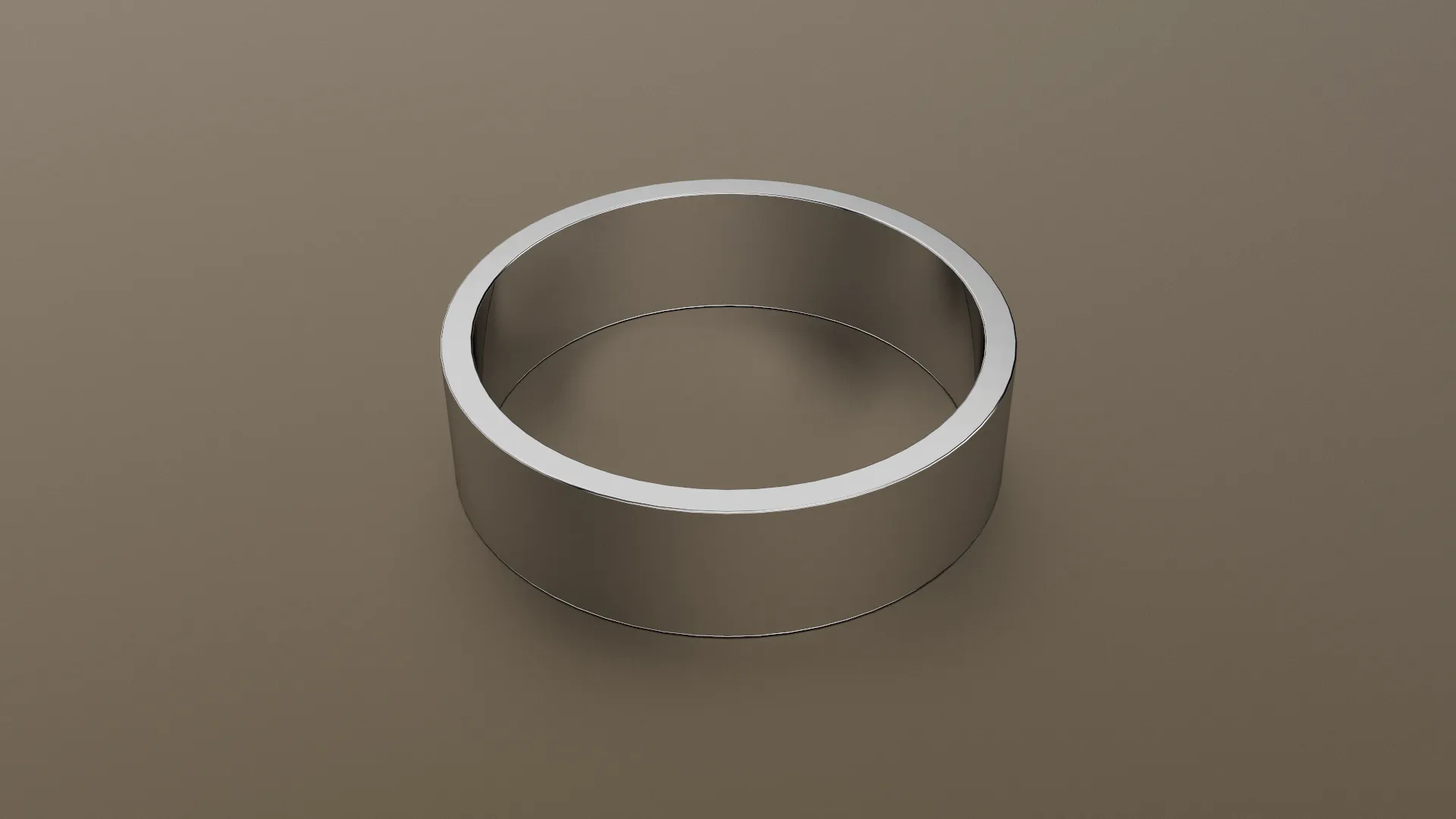 Polished White Gold 6mm Flat Wedding Band