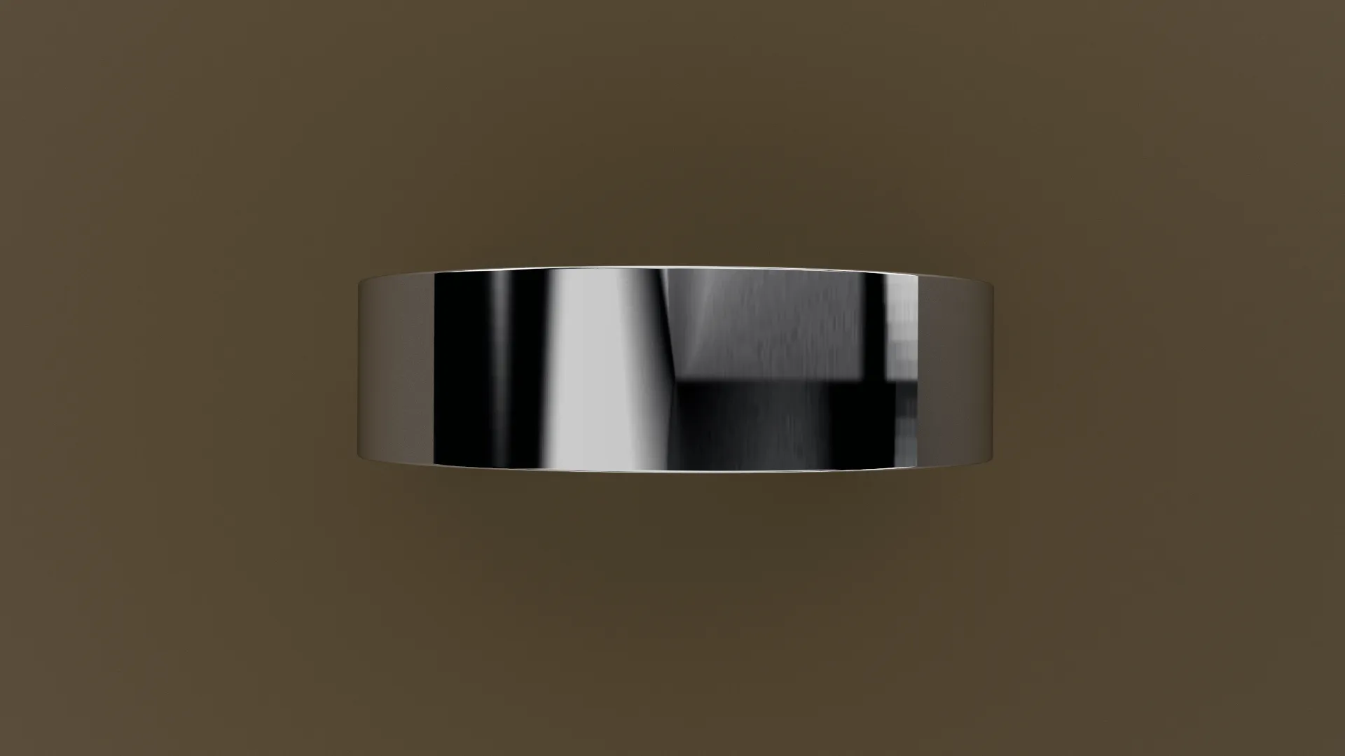 Polished White Gold 6mm Flat Wedding Band