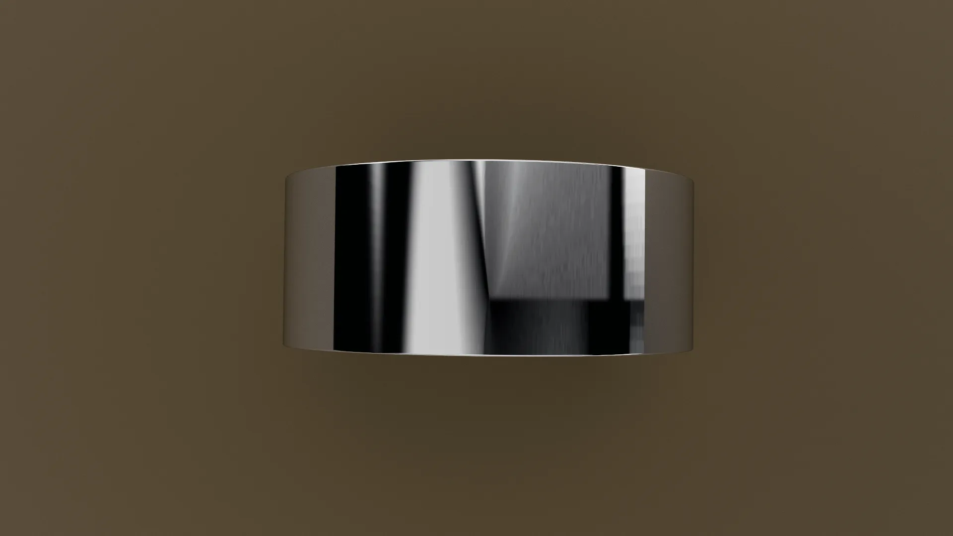 Polished White Gold 9mm Flat Wedding Band