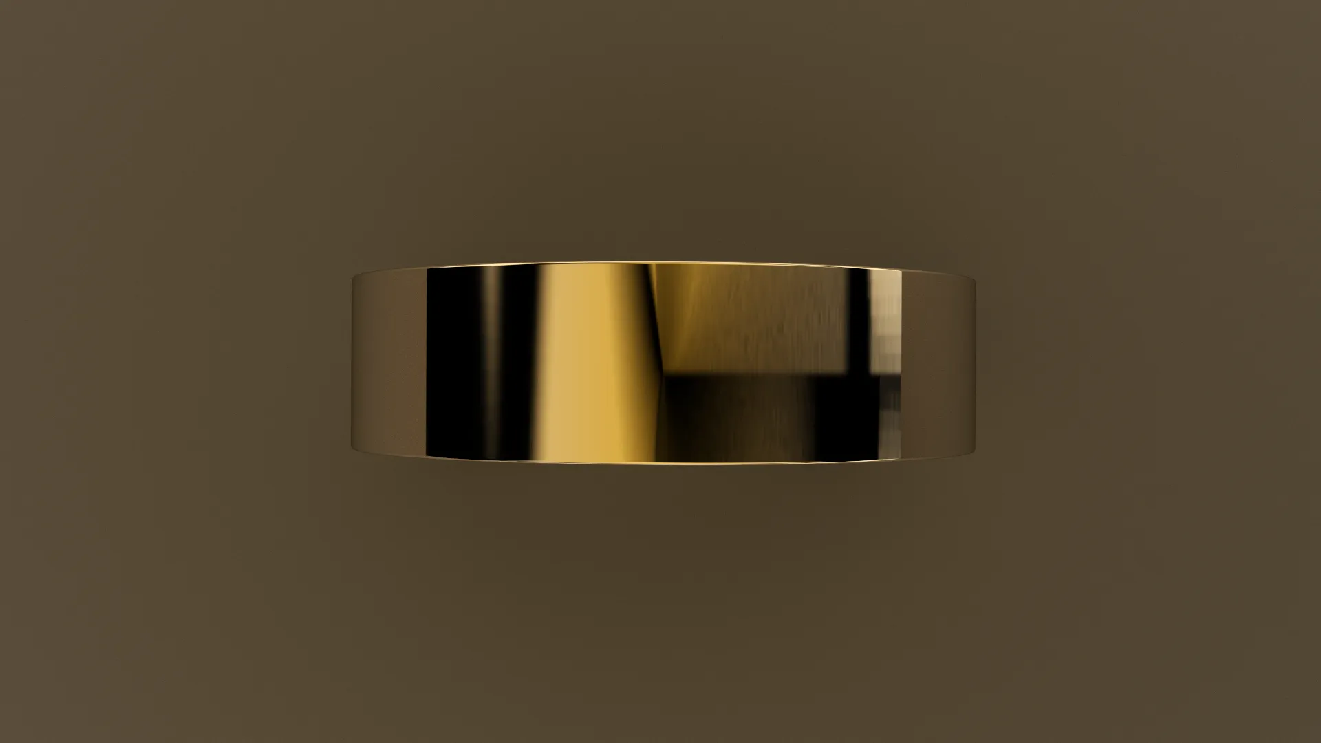 Polished Yellow Gold 6mm Flat Wedding Band