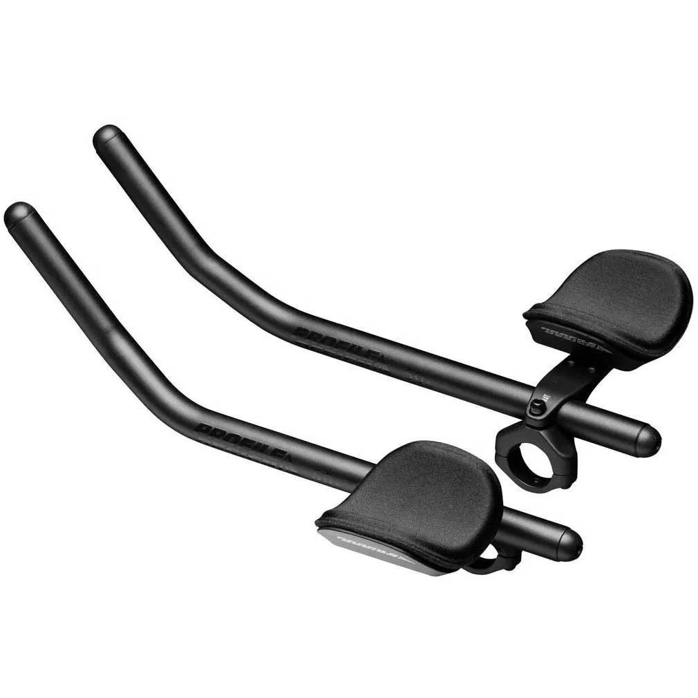 Profile Design Sonic Ergo 50a Double Ski-Bend Aluminum Aerobar: Long 400mm Extension, Sonic Bracket, Ergo Armrest, Black