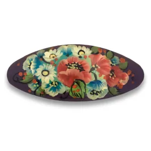Purple Hair Barrette Daisy Flowers