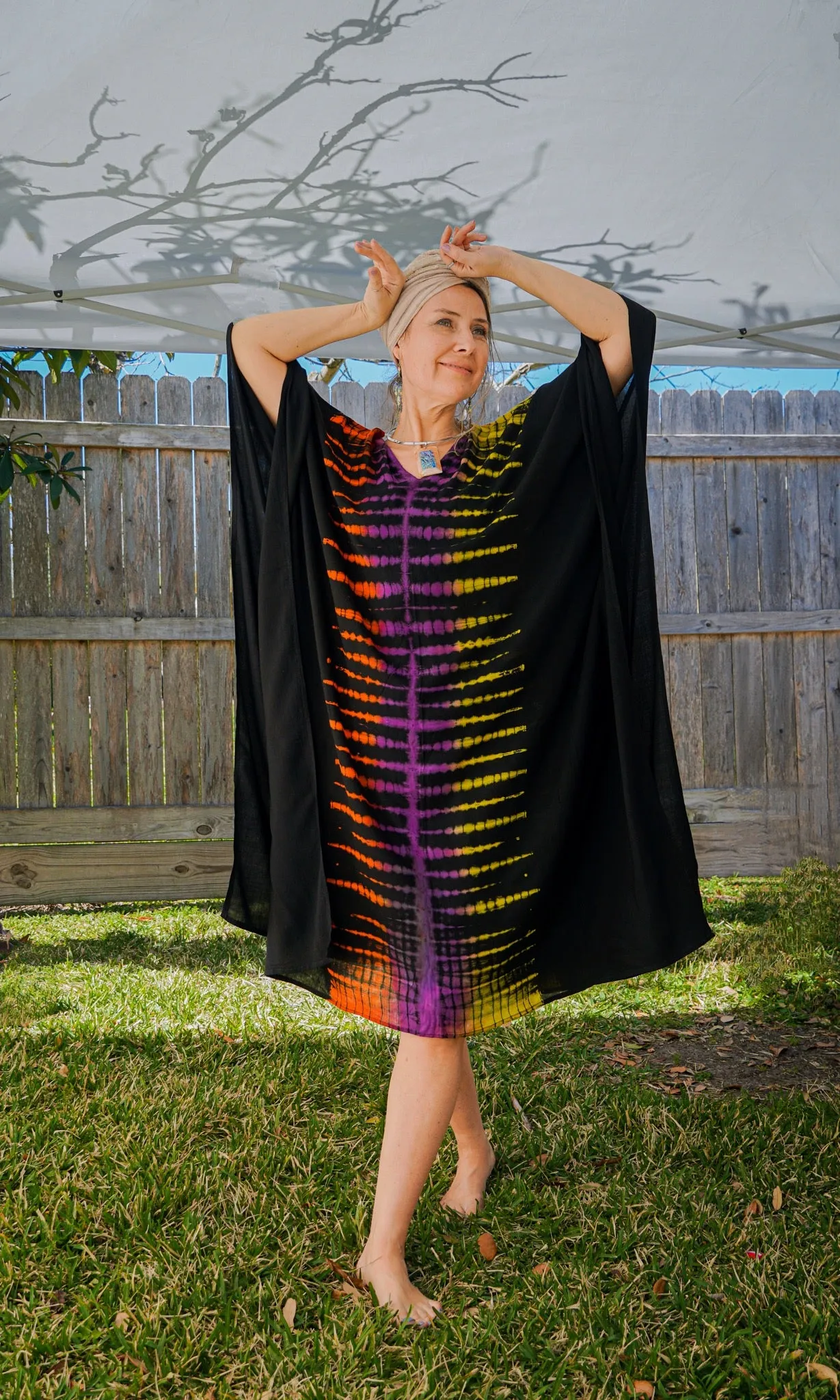 Radiant Sunset Hand Dyed Kaftan Dress