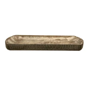 Reclaimed Eucalyptus Wood Oval Rectangle Dough Bowl