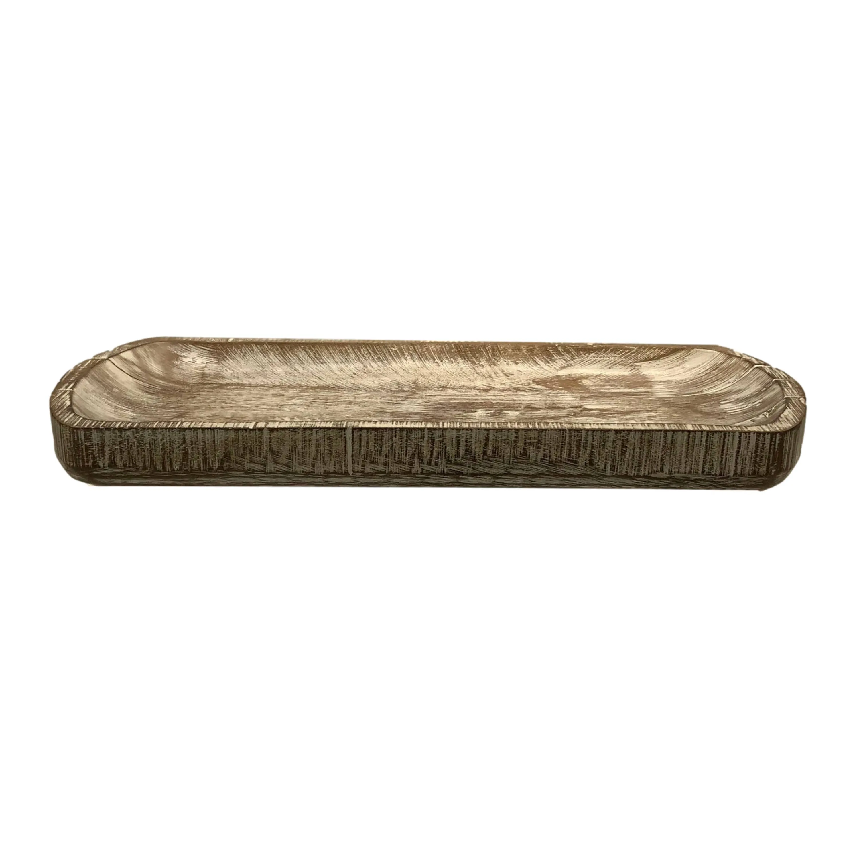 Reclaimed Eucalyptus Wood Oval Rectangle Dough Bowl
