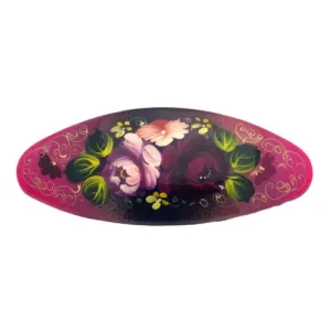 Red Hair Clip with Three different Color Flowers