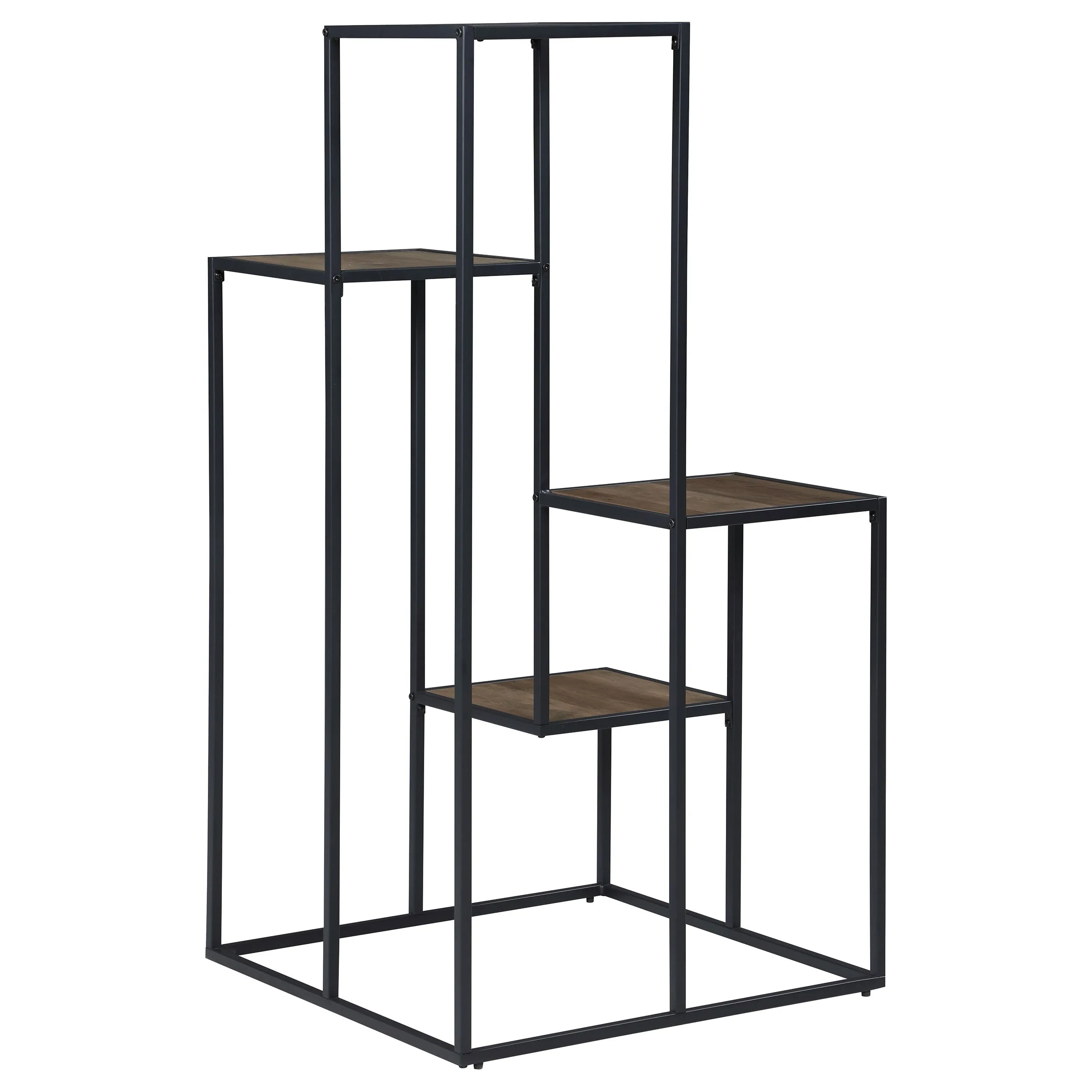 Rito 4-tier Multi-Display Shelf Rustic Brown and Black