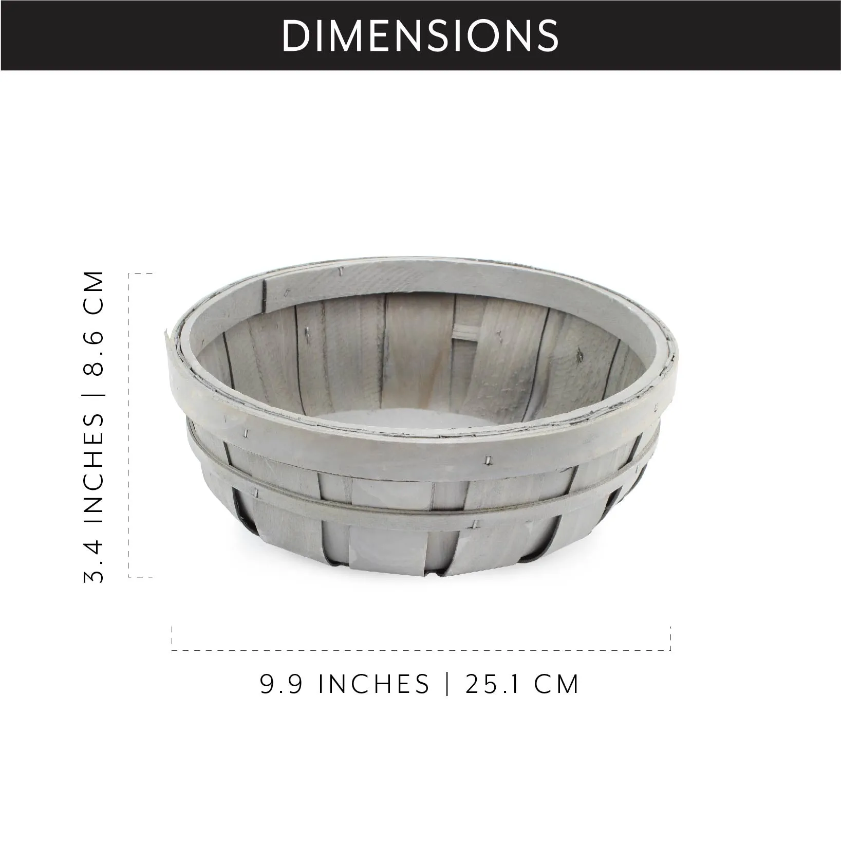 Round Decorative Wood Baskets (Set of 3)
