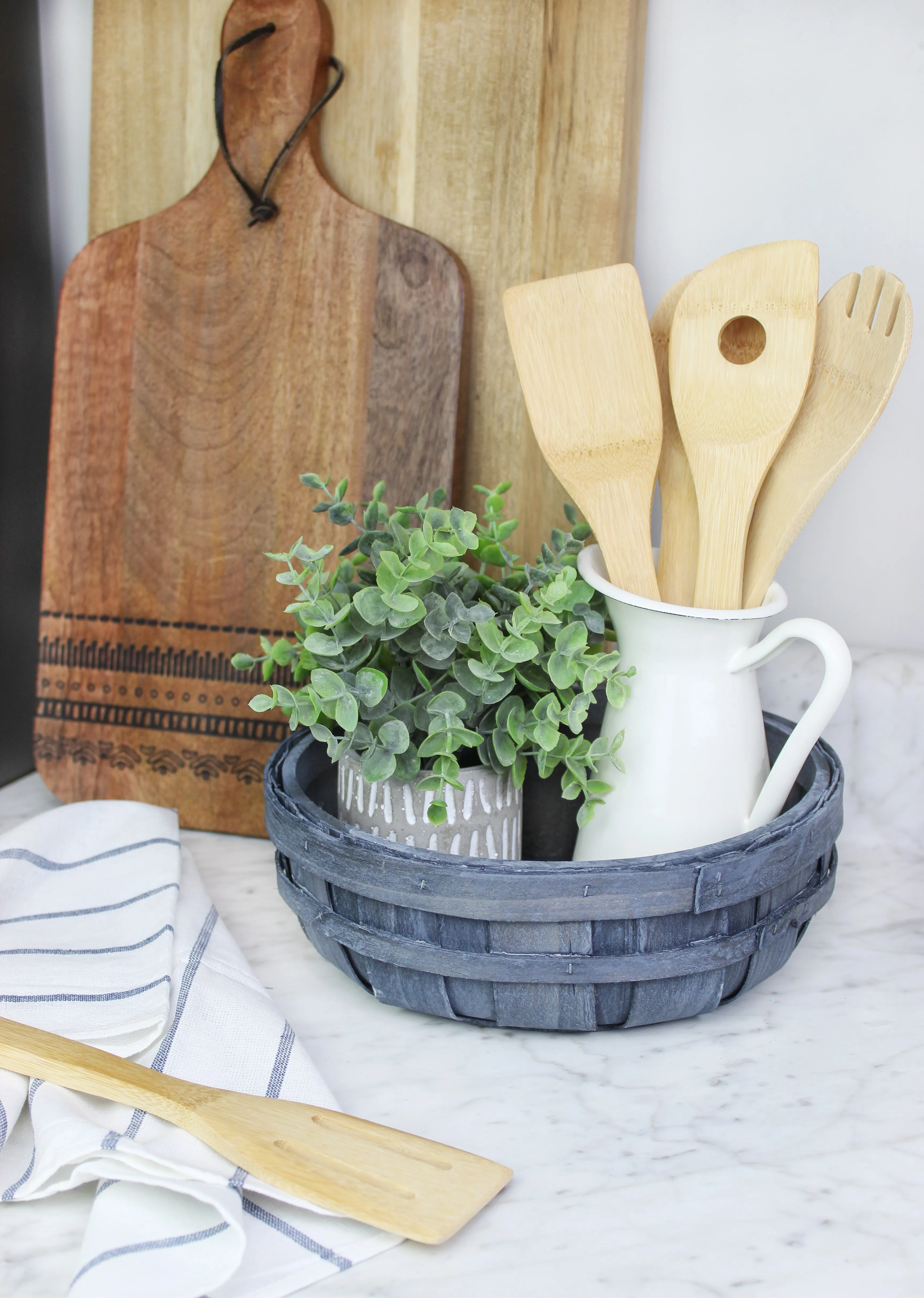 Round Decorative Wood Baskets (Set of 3)