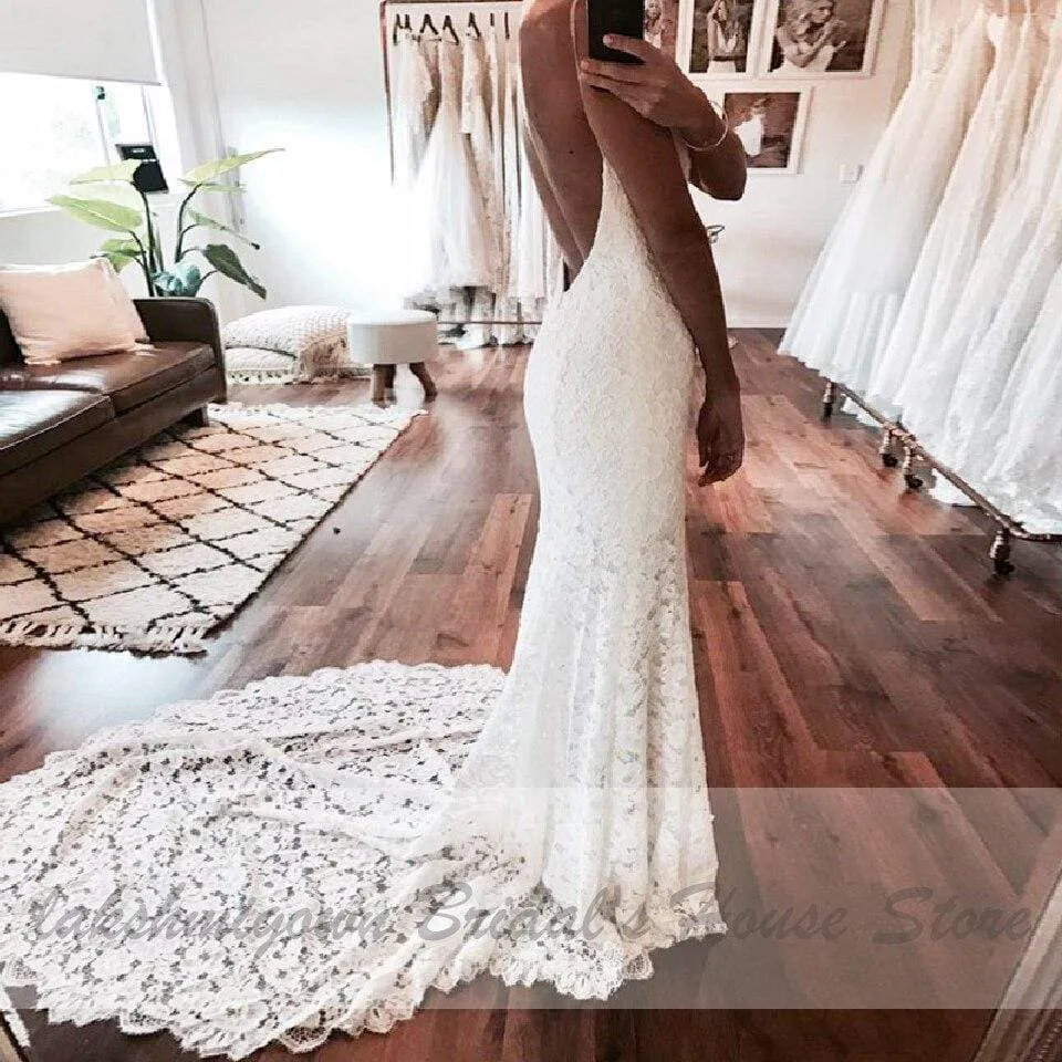 Roycebridal Backless Sexy Women Wedding Dresses Mermaid Wedding Dress