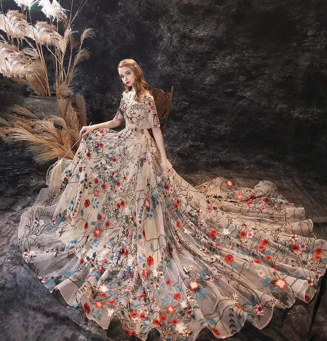 Roycebridal Princess African Mermaid Wedding Dress Satin Sexy Flowers Bridal Dress