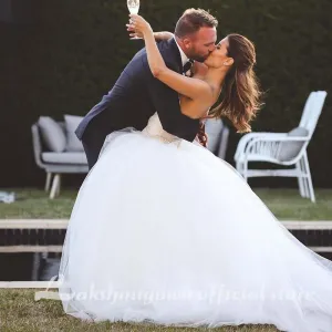 Roycebridal Princess Tulle Ball Gown Wedding Dresses Sweethaert Puffy