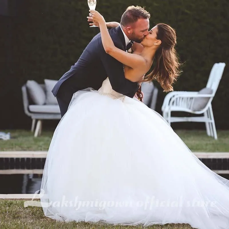 Roycebridal Princess Tulle Ball Gown Wedding Dresses Sweethaert Puffy