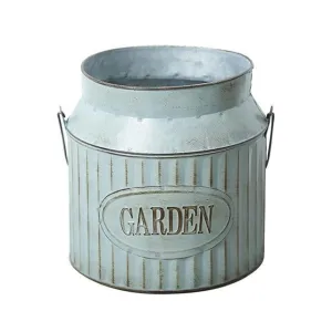 Rural Style Iron Pitcher with Antique Finish Metal Flower Pot