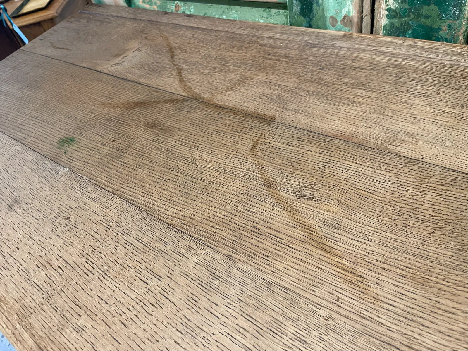 Rustic 18th c French Oak Buffet with Carved Details & Iron Hardware
