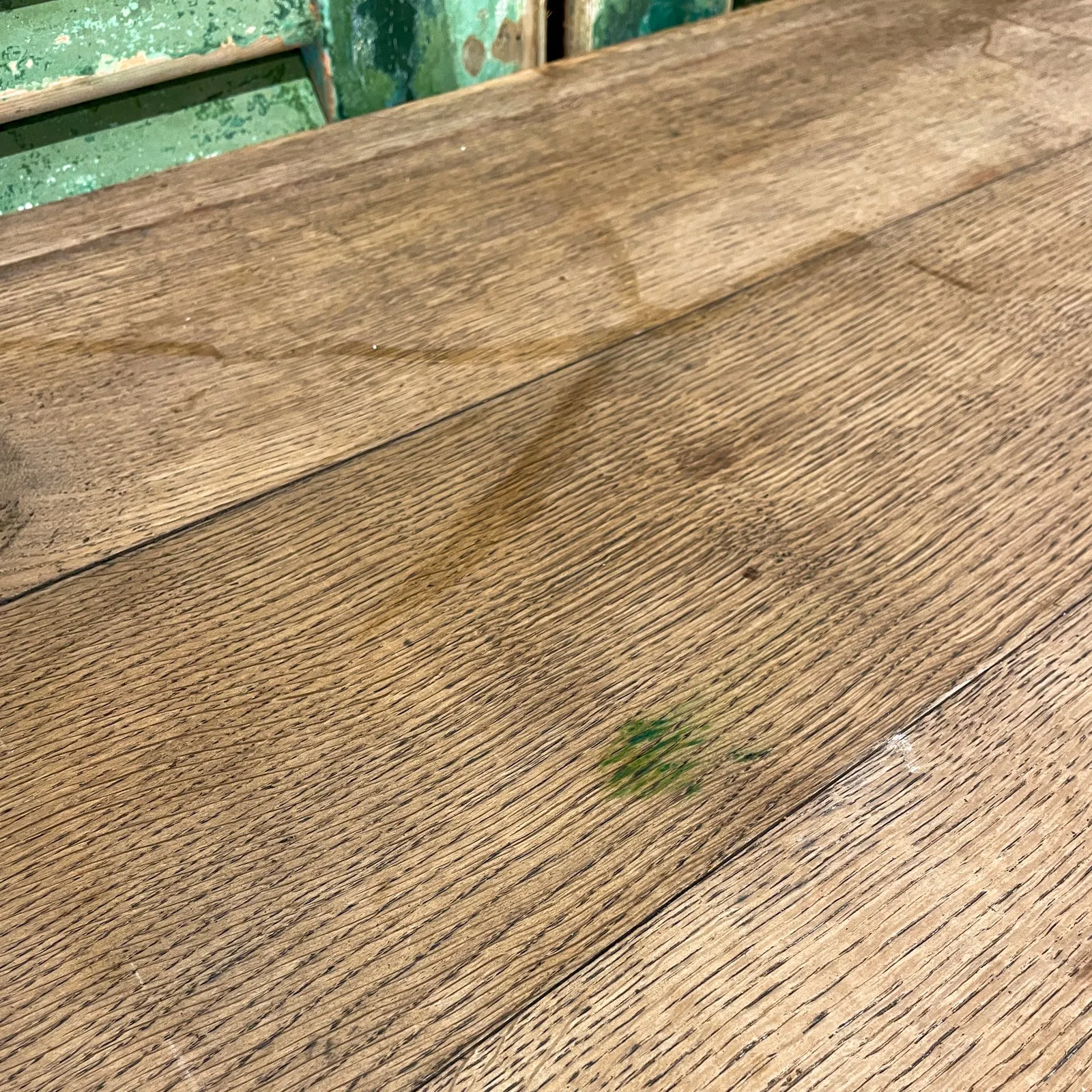 Rustic 18th c French Oak Buffet with Carved Details & Iron Hardware