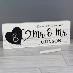 Rustic Chalk Countdown Sign