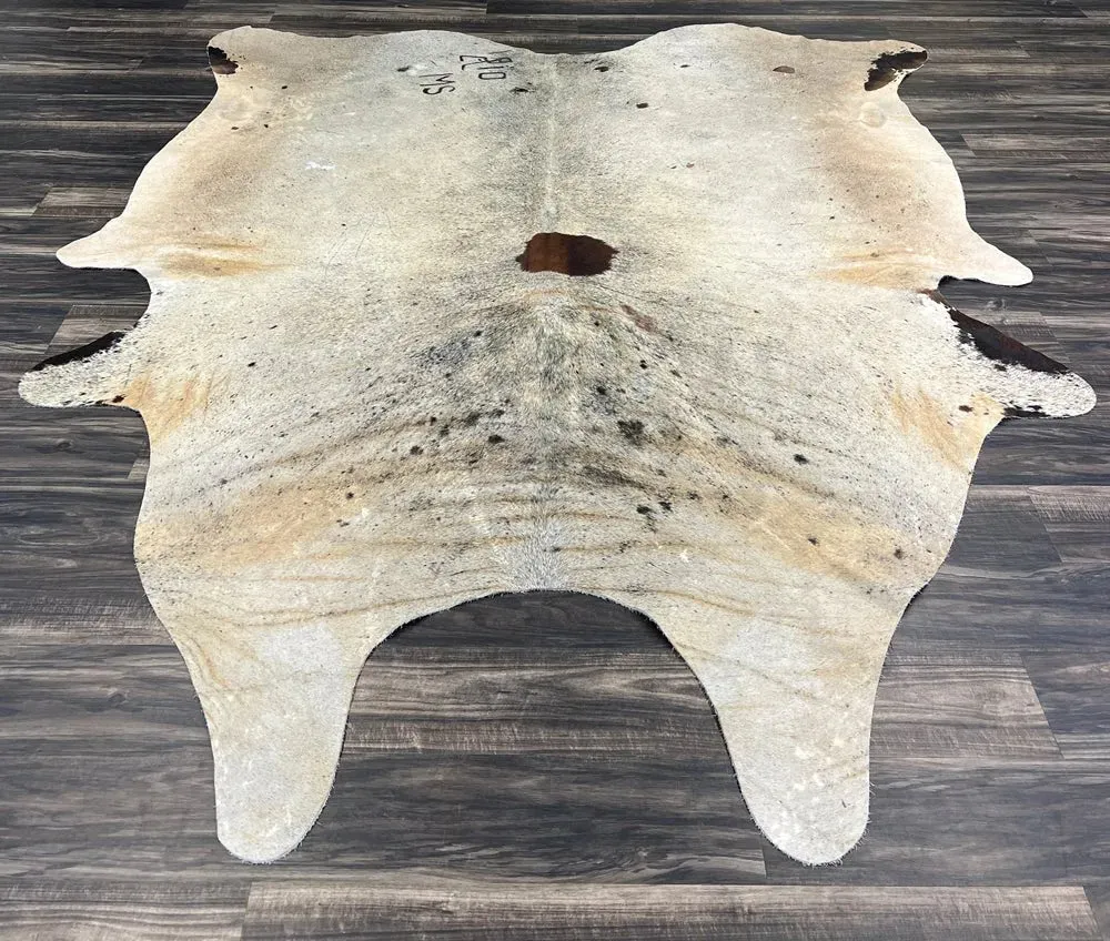 Rustic Charcoal-Tinged Cowhide Rug XL
